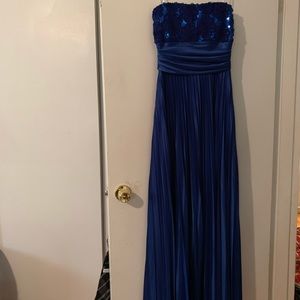 silky blue gown